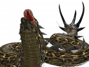 DOWNLOAD BASILIK 3D MODEL ANIMATED - ANIMAL CREATURE FAN ART BASILIK BASILIK DINOSAUR DINOSAUR SNAKE Modèle 3D