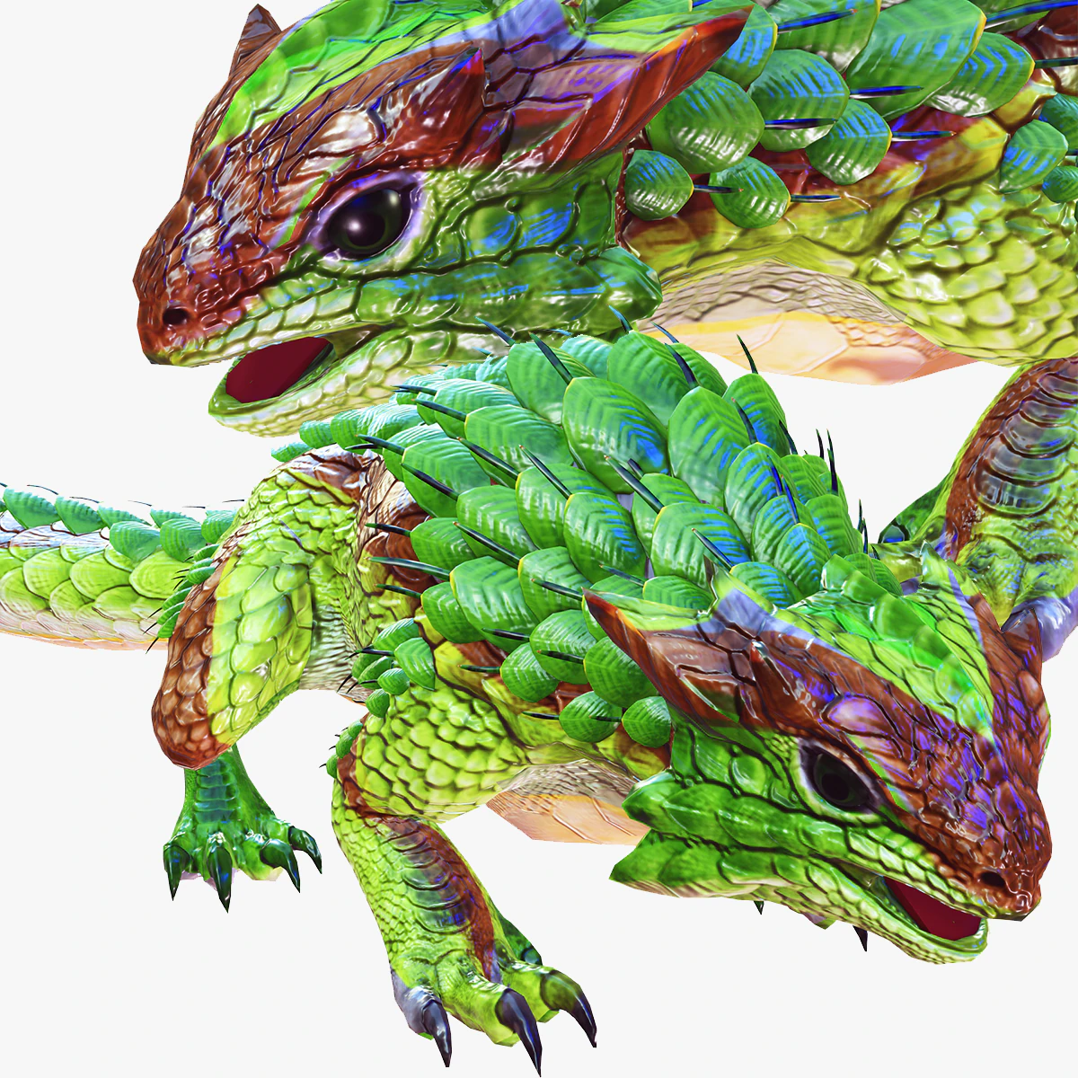 DINOSAUR DOWNLOAD SPINEYLIZARD 3D MODEL REPTILE EVIL MONSTER SPINEYLIZARD ANIMATED PREHISTORIC 3D Model .c4d .max .obj .3ds .fbx .stl .blend