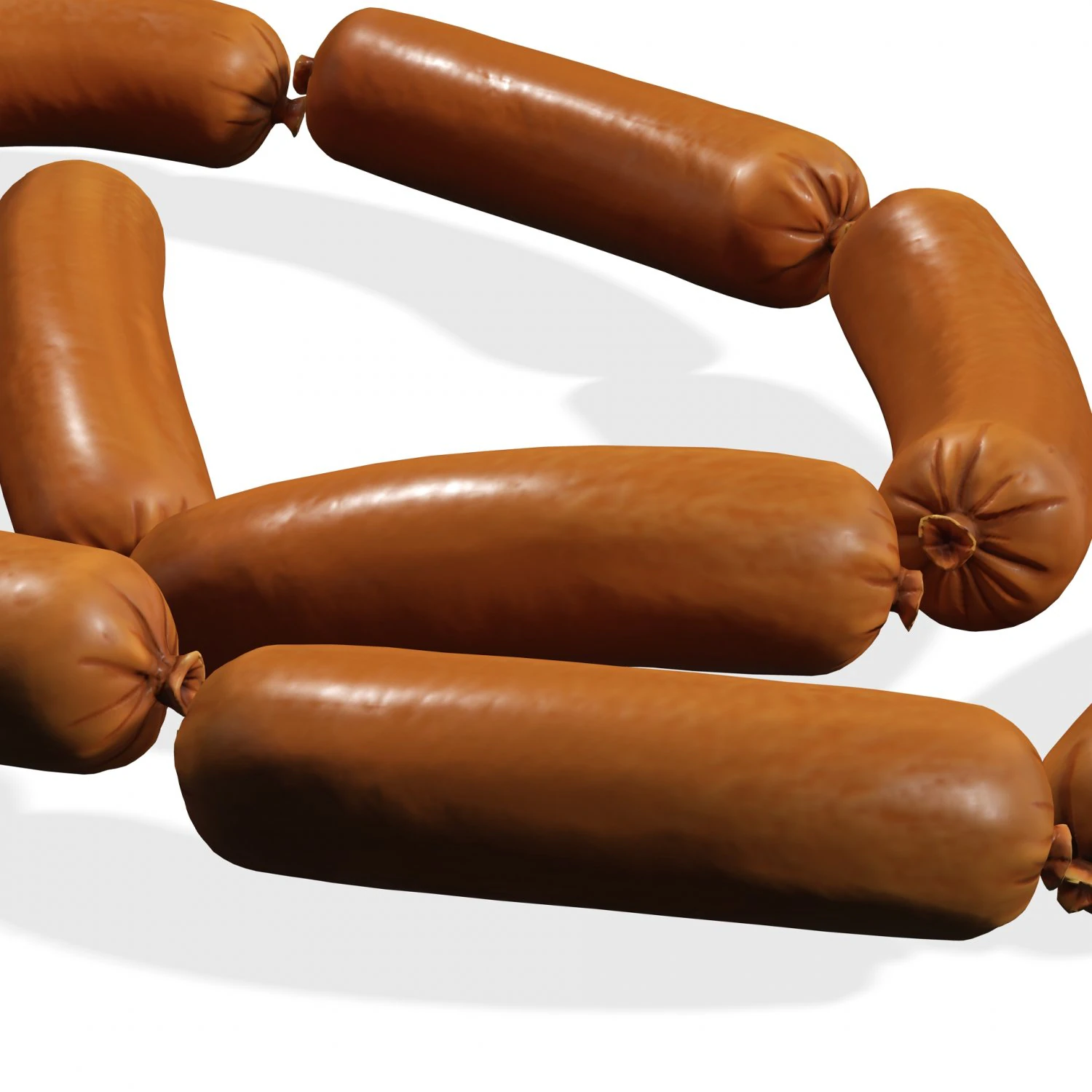 SAUSAGE PORK MEAT FOOD 3D MODEL PIG - FRANKFURTER - HOT DOG - BANGER SAUSAGE PORK MEAT FOOD 3D Model .c4d .max .obj .3ds .fbx .stl .blend