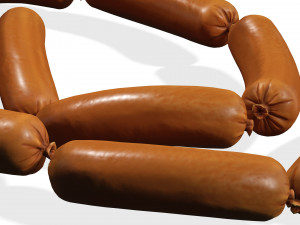 SAUSAGE PORK MEAT FOOD 3D MODEL PIG - FRANKFURTER - HOT DOG - BANGER SAUSAGE PORK MEAT FOOD 3D Модель