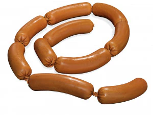 SAUSAGE PORK MEAT FOOD 3D MODEL PIG - FRANKFURTER - HOT DOG - BANGER SAUSAGE PORK MEAT FOOD 3D Model