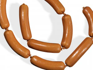 SAUSAGE PORK MEAT FOOD 3D MODEL PIG - FRANKFURTER - HOT DOG - BANGER SAUSAGE PORK MEAT FOOD 3D Model