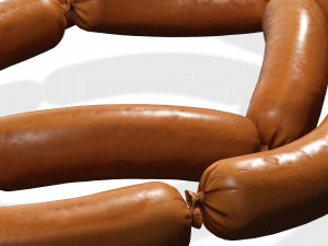 SAUSAGE PORK MEAT FOOD 3D MODEL PIG - FRANKFURTER - HOT DOG - BANGER SAUSAGE PORK MEAT FOOD 3D-Modell