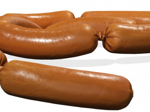 SAUSAGE PORK MEAT FOOD 3D MODEL PIG - FRANKFURTER - HOT DOG - BANGER SAUSAGE PORK MEAT FOOD 3D-Modell