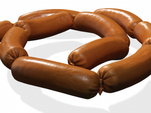 SAUSAGE PORK MEAT FOOD 3D MODEL PIG - FRANKFURTER - HOT DOG - BANGER SAUSAGE PORK MEAT FOOD 3D-Modell