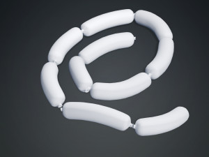 SAUSAGE PORK MEAT FOOD 3D MODEL PIG - FRANKFURTER - HOT DOG - BANGER SAUSAGE PORK MEAT FOOD 3D-Modell