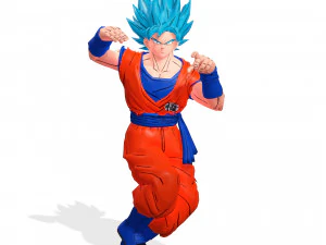 DRAGON BALL GOKU MODELLO 3D RIGGED GOKU GIRL GIRL GOKU BOY super saiyan blu Modello 3D