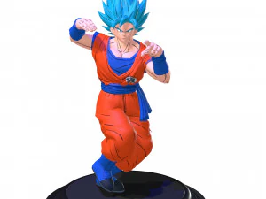 DRAGON BALL GOKU MODELLO 3D RIGGED GOKU GIRL GIRL GOKU BOY super saiyan blu Modello 3D