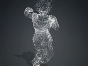 DRAGON BALL GOKU MODELLO 3D RIGGED GOKU GIRL GIRL GOKU BOY super saiyan blu Modello 3D