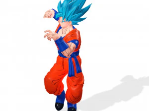 DRAGON BALL GOKU MODELLO 3D RIGGED GOKU GIRL GIRL GOKU BOY super saiyan blu Modello 3D