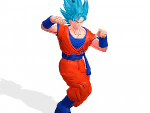 DRAGON BALL GOKU MODELLO 3D RIGGED GOKU GIRL GIRL GOKU BOY super saiyan blu Modello 3D