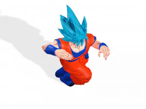 DRAGON BALL GOKU MODELLO 3D RIGGED GOKU GIRL GIRL GOKU BOY super saiyan blu Modello 3D