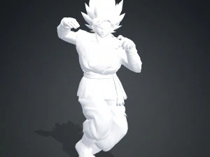 DRAGON BALL GOKU MODELLO 3D RIGGED GOKU GIRL GIRL GOKU BOY super saiyan blu Modello 3D
