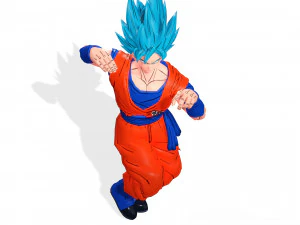 DRAGON BALL GOKU MODELLO 3D RIGGED GOKU GIRL GIRL GOKU BOY super saiyan blu Modello 3D