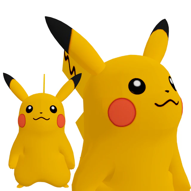 피카츄 포켓몬 피카츄 3D 모델 조작된 피카츄 공룡 포켓몬 포켓몬 3D 모델 .c4d .max .obj .3ds .fbx .stl .blend 