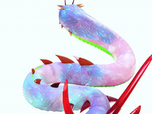 DOWNLOAD BASILIK 3D MODEL ANIMAL PYTHON BASILIK FANTASY DINOSAUR RAPTOR SNAKE DEMON DEVIL REPTILE 3D Model