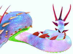 DOWNLOAD BASILIK 3D MODEL ANIMAL PYTHON BASILIK FANTASY DINOSAUR RAPTOR SNAKE DEMON DEVIL REPTILE 3D Model