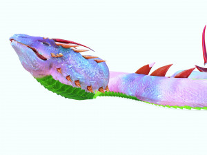 DOWNLOAD BASILIK 3D MODEL ANIMAL PYTHON BASILIK FANTASY DINOSAUR RAPTOR SNAKE DEMON DEVIL REPTILE 3D Model