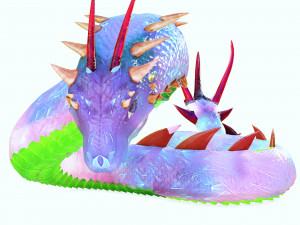 DOWNLOAD BASILIK 3D MODEL ANIMAL PYTHON BASILIK FANTASY DINOSAUR RAPTOR SNAKE DEMON DEVIL REPTILE 3D Model