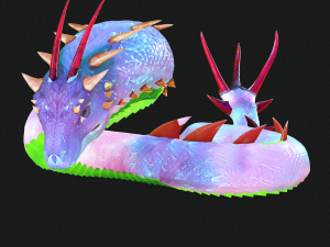 DOWNLOAD BASILIK 3D MODEL ANIMAL PYTHON BASILIK FANTASY DINOSAUR RAPTOR SNAKE DEMON DEVIL REPTILE 3D Model
