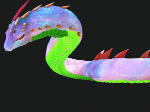 DOWNLOAD BASILIK 3D MODEL ANIMAL PYTHON BASILIK FANTASY DINOSAUR RAPTOR SNAKE DEMON DEVIL REPTILE 3D Model