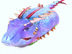 DOWNLOAD BASILIK 3D MODEL ANIMAL PYTHON BASILIK FANTASY DINOSAUR RAPTOR SNAKE DEMON DEVIL REPTILE 3D Model
