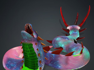 DOWNLOAD BASILIK 3D MODEL ANIMAL PYTHON BASILIK FANTASY DINOSAUR RAPTOR SNAKE DEMON DEVIL REPTILE 3D Model
