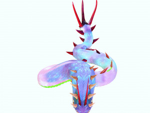 DOWNLOAD BASILIK 3D MODEL ANIMAL PYTHON BASILIK FANTASY DINOSAUR RAPTOR SNAKE DEMON DEVIL REPTILE 3D Model