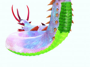 DOWNLOAD BASILIK 3D MODEL ANIMAL PYTHON BASILIK FANTASY DINOSAUR RAPTOR SNAKE DEMON DEVIL REPTILE 3D Model