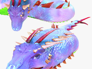 DOWNLOAD BASILIK 3D MODEL ANIMAL PYTHON BASILIK FANTASY DINOSAUR RAPTOR SNAKE DEMON DEVIL REPTILE Model 3D
