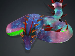 DOWNLOAD BASILIK 3D MODEL ANIMAL PYTHON BASILIK FANTASY DINOSAUR RAPTOR SNAKE DEMON DEVIL REPTILE 3D Model