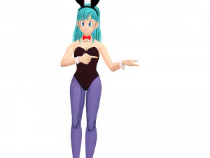 DRAGON BALL LEGENDA BULMA 3D MODEL RIGGED GIRL WOMAN DINOSAUR DRAGON BALL Z LEGENDA BULMA GOKU 3D Model