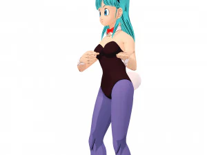 DRAGON BALL LEGENDA BULMA 3D MODEL RIGGED GIRL WOMAN DINOSAUR DRAGON BALL Z LEGENDA BULMA GOKU 3D Model