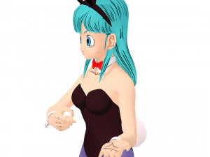 DRAGON BALL LEGENDA BULMA 3D MODEL RIGGED GIRL WOMAN DINOSAUR DRAGON BALL Z LEGENDA BULMA GOKU 3D Model
