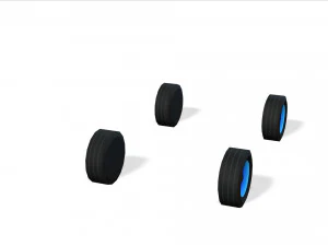 COLLEZIONE DI 4 AUTO DEI FUMETTI AUTO A BASSA POLIZIA AMBULANZA DELLA POLIZIA BERLINA HATCHBACK RUOTE Modello 3D