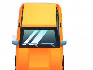 COLLEZIONE DI 4 AUTO DEI FUMETTI AUTO A BASSA POLIZIA AMBULANZA DELLA POLIZIA BERLINA HATCHBACK RUOTE Modello 3D