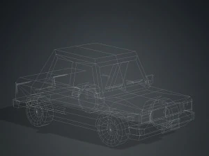 COLLEZIONE DI 4 AUTO DEI FUMETTI AUTO A BASSA POLIZIA AMBULANZA DELLA POLIZIA BERLINA HATCHBACK RUOTE Modello 3D