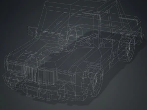 COLLEZIONE DI 4 AUTO DEI FUMETTI AUTO A BASSA POLIZIA AMBULANZA DELLA POLIZIA BERLINA HATCHBACK RUOTE Modello 3D