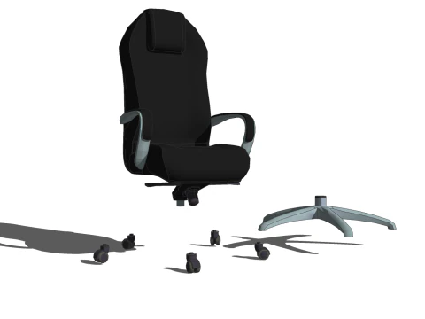 CHAIR SEAT OFFICE FURNITURE HOME GAMER HOUSE TABLE 4 COMPUTER 3D Model