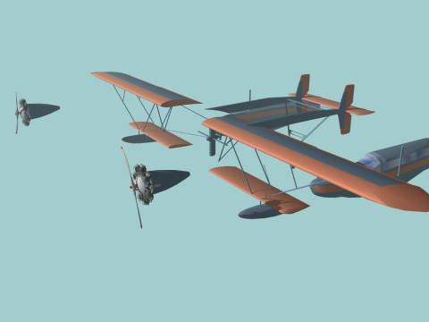 AIRBUS AIRCRAFT VEHICLE TRUCK CAR FOREST SHIP LAND WEAPON RIFLE SOLDIER WORLD WAR CHAINS CHAIN 3D 模型