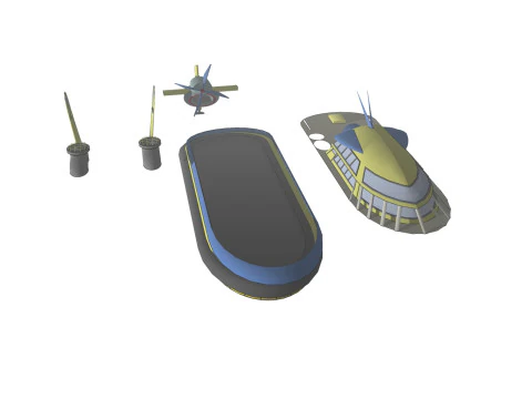 BARCA NAVE MILLE SOLEGGIATO FORESTA ERBA TERRA VOLANO ACQUA MARE FIUME CANDELA Modello 3D