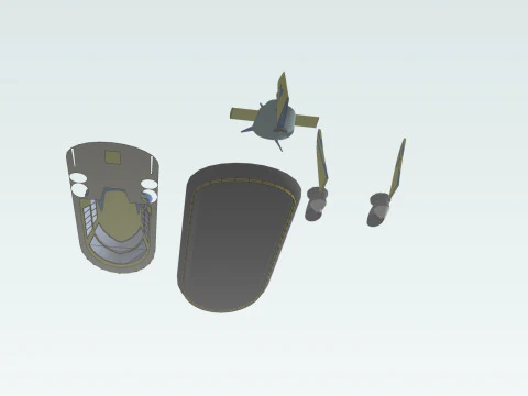 BARCA NAVE MILLE SOLEGGIATO FORESTA ERBA TERRA VOLANO ACQUA MARE FIUME CANDELA Modello 3D