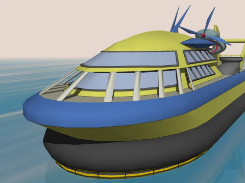 BARCA NAVE MILLE SOLEGGIATO FORESTA ERBA TERRA VOLANO ACQUA MARE FIUME CANDELA Modello 3D