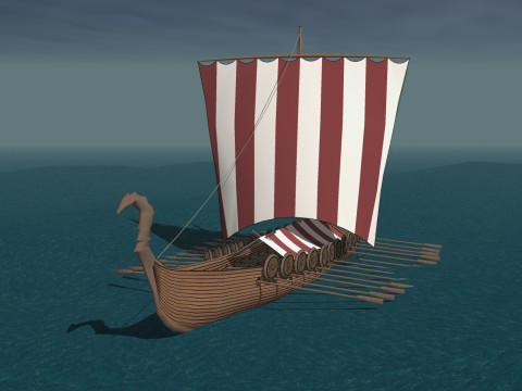 SAILS ROPES OARING BOAT SHIP THOUSAND SUNNY SEA LAND FLYWHEEL WATER OCEAN RIVER CANDLE PIRATE SHIE Modelo 3D