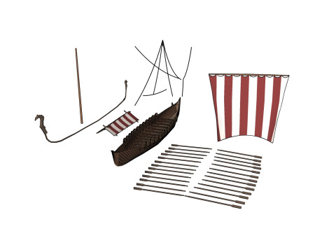 SAILS ROPES OARING BOAT SHIP THOUSAND SUNNY SEA LAND FLYWHEEL WATER OCEAN RIVER CANDLE PIRATE SHIE 3D Model