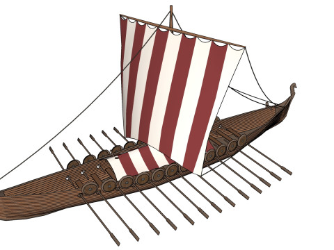 SAILS ROPES OARING BOAT SHIP THOUSAND SUNNY SEA LAND FLYWHEEL WATER OCEAN RIVER CANDLE PIRATE SHIE 3D Model