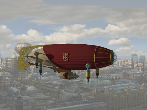 BALLOON FLYING BALLOON PLANE BALLON SHIP 1 BOAT ROPES SAILS FLEET VEHICLE 3D MODEL Model 3D
