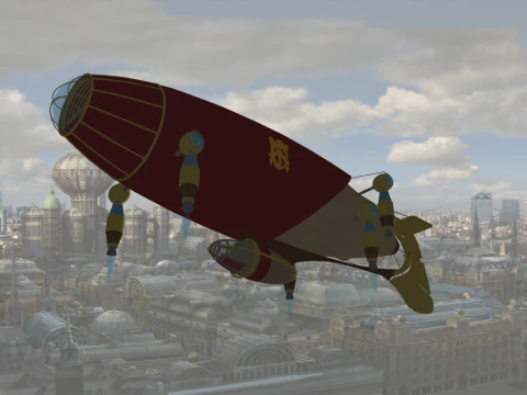 PALLONCINO PALLONCINO VOLANTE AEREO PALLONE NAVE 1 BARCA CORDE VELE FLOTTA VEICOLO MODELLO 3D Modello 3D