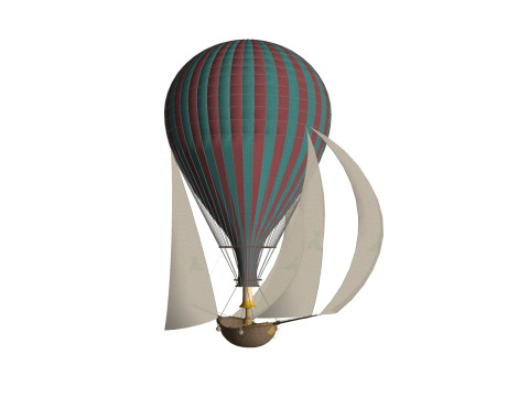 BALLOON FLYING BALLOON PLANE BALLON 0 SHIP BOAT ROPES SAILS FLEET VEHICLE 3D MODEL 3D-Modell