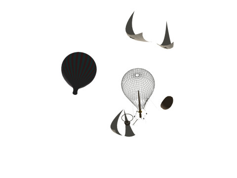 BALLOON FLYING BALLOON PLANE BALLON 0 SHIP BOAT ROPES SAILS FLEET VEHICLE 3D MODEL 3D-Modell